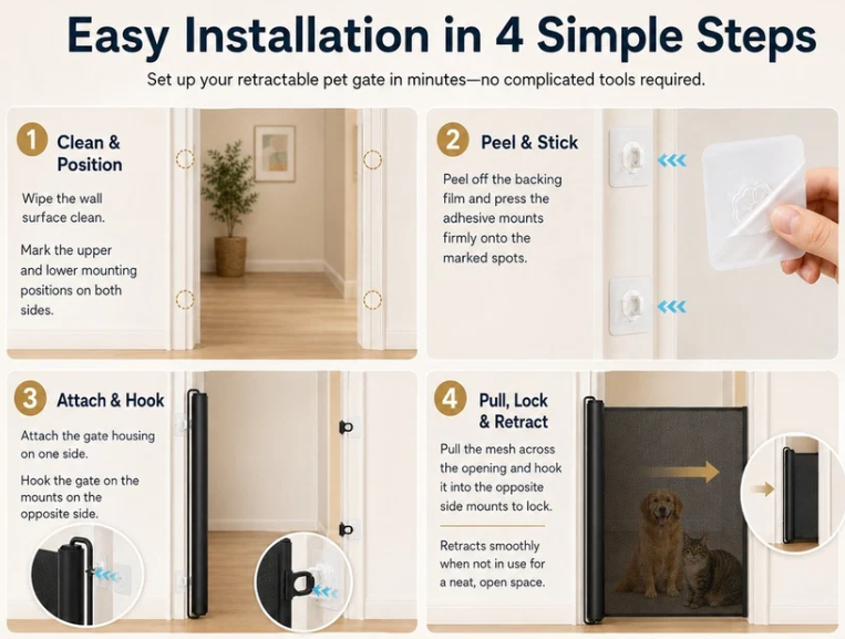 Oravia Guard™ - Retractable Pet Gate