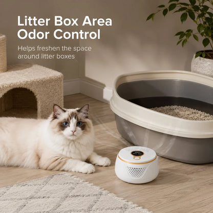 Rechargeable Pet Odor Deodorizer for Dog Crates & Litter Box Areas - USB-C Odor Control Helper for Pet Cages, Bathrooms & Small Spaces
