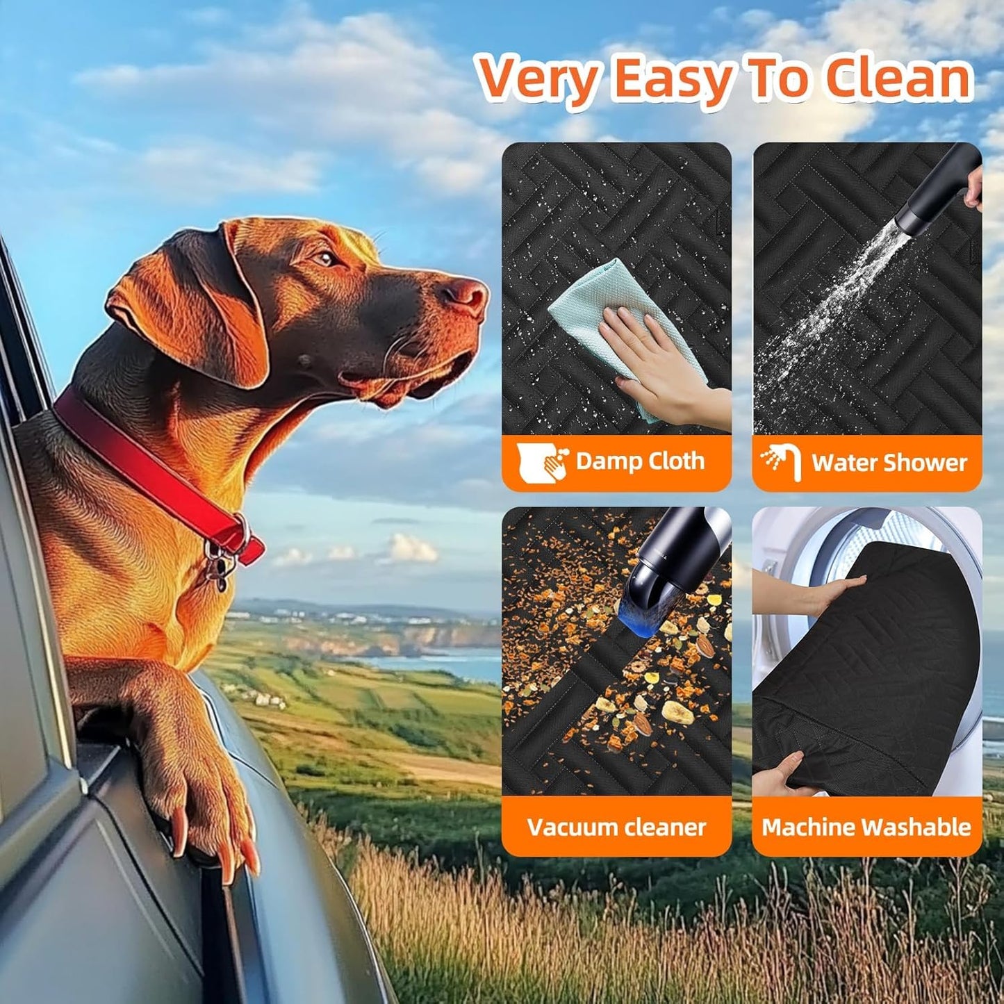Back Seat Extender for Dogs,Hard Bottom Car Seat Cover for Dogs | with Mesh Window,Waterproof Backseat Pet Cover Hard Bottom-Dog Car Seat Cover for Back Seat Dog Hammock for Car/Suv