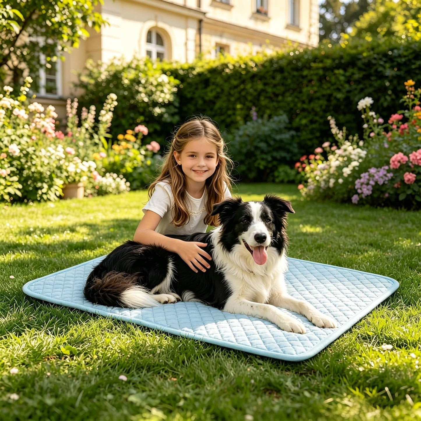 Dog Cooling Mat, Foldable Non-Slip Washable Arc-Chill Pad | Cooling Mat for Dogs Q-Max 0.45 Absorbs Pet Heat Fast,Suit for Indoor Outdoor Summer Use for Cats Dogs ﻿