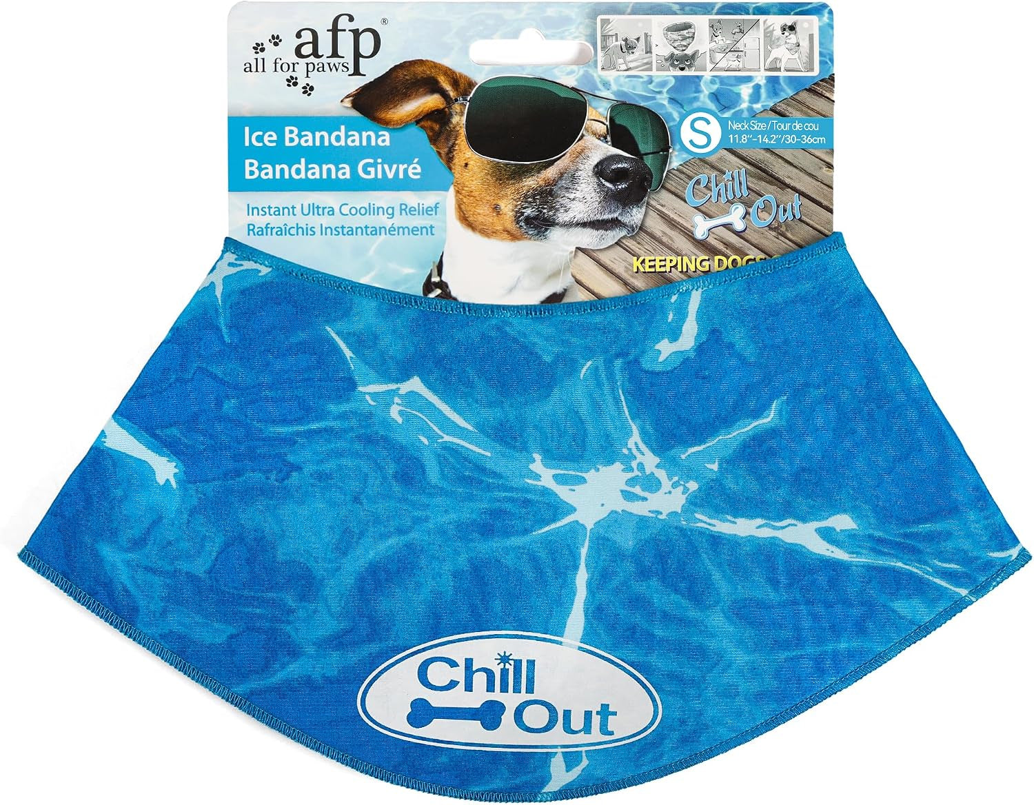 Dog Cooling Bandana, Cooling Bandanas for Small Dogs, Dog Cooling Neck Wrap, Cooling Scarf for Dogs, Blue Ice Dog Neck Cooler for Summer (S) | Cooling Neck Wrap, Cooling Scarf for Dogs, Summer Dog Neck Cooler