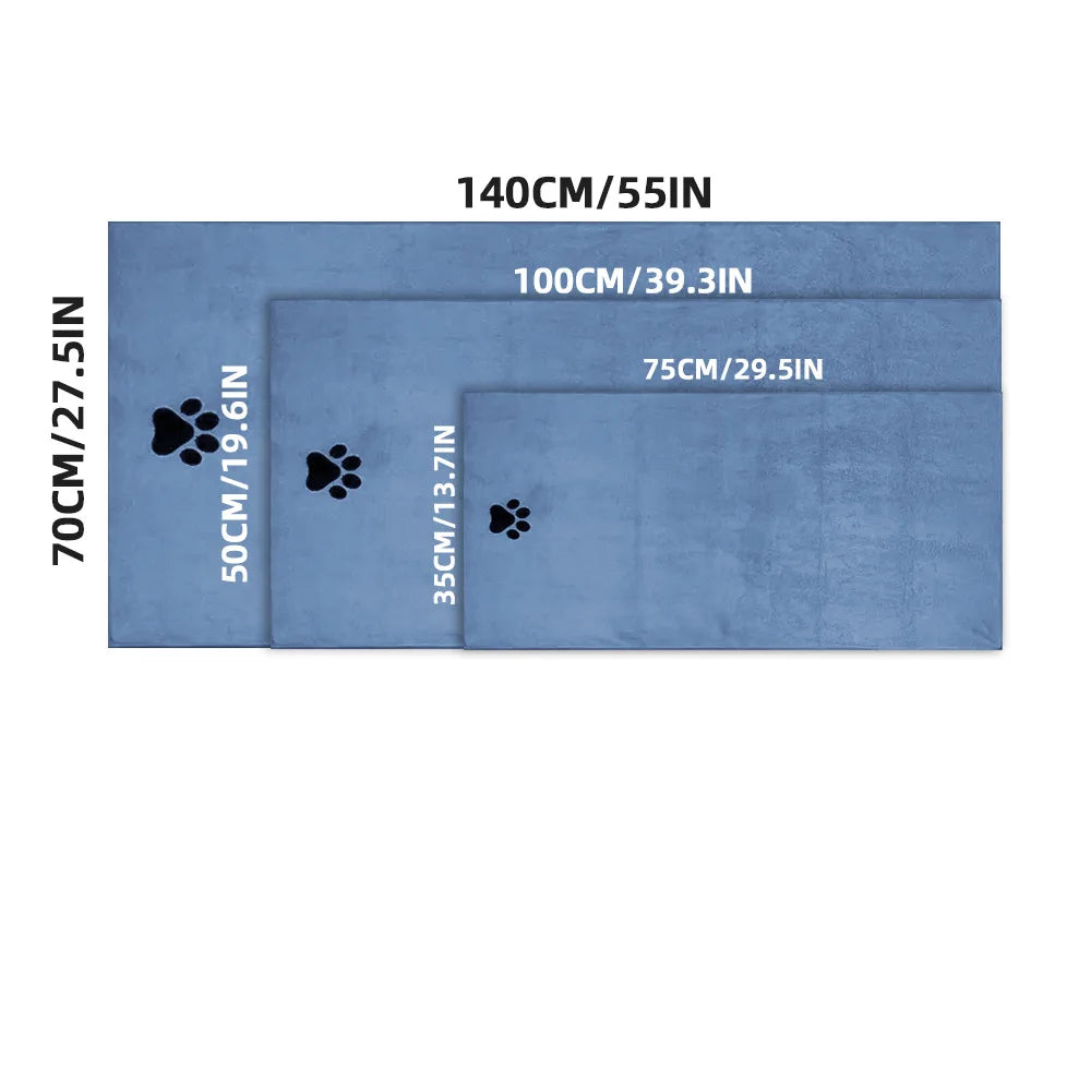 Wholesale Custom Soft Absorbent Lint-Free Microfiber Dog Paw Microfiber Quick Dry Dog Cleaning Paw Bath Towel for Dog Drying