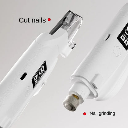 Upgraded 2-In-1 Automatic Electric Dog Nail Grinder and Clipper with Portable Design Battery-Powered USB Charging LED Light