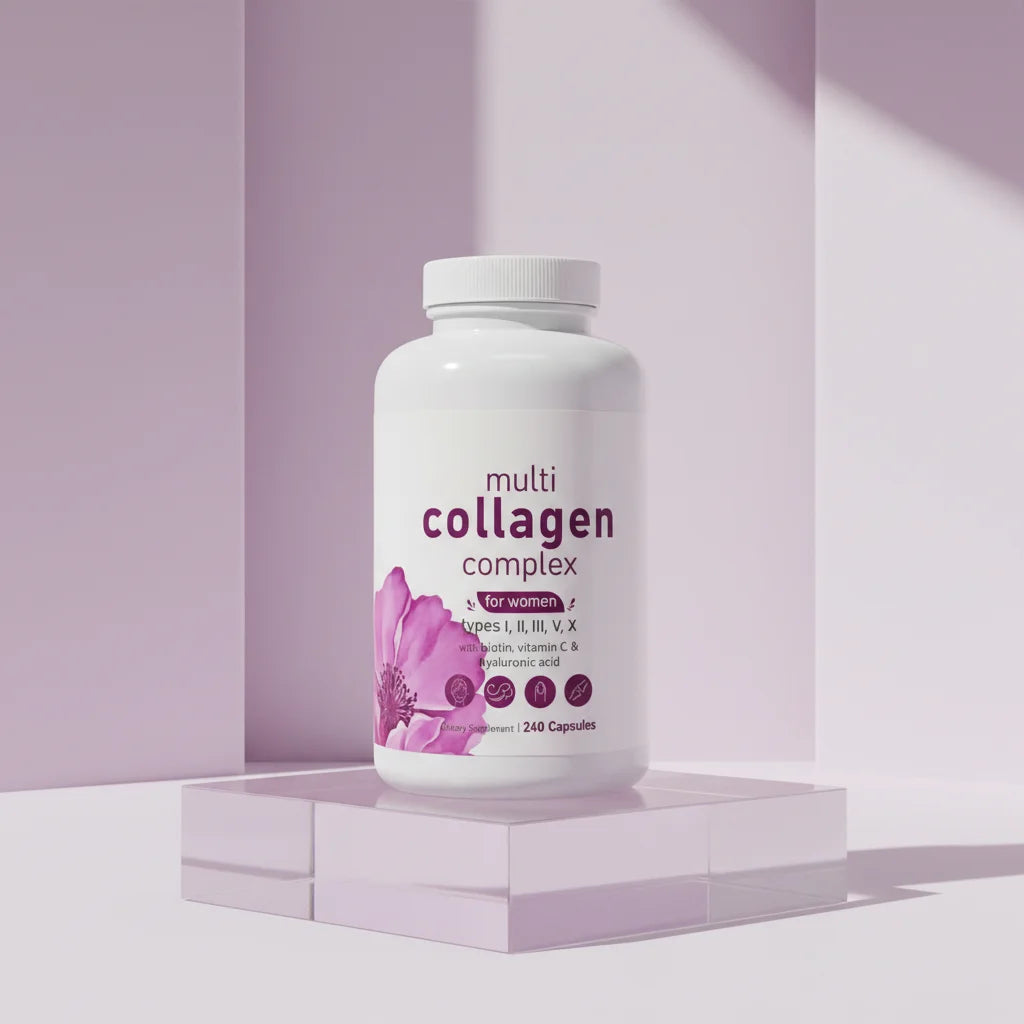 Multi Collagen Capsules Type I II III X Collagen Peptides OEM ODM Herbal Extracts Creatine Biotin Vitamins Adult Supplement