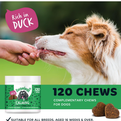 Calming Treats for Dogs - Helps Stress, Fear, Barking, Reactivity, Aggression, Travel – 120 Chews