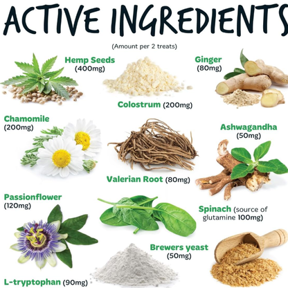 Calming Treats for Dogs - Helps Stress, Fear, Barking, Reactivity, Aggression, Travel – 120 Chews
