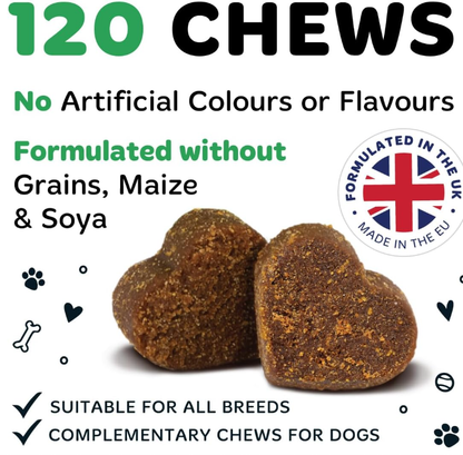 Calming Treats for Dogs - Helps Stress, Fear, Barking, Reactivity, Aggression, Travel – 120 Chews