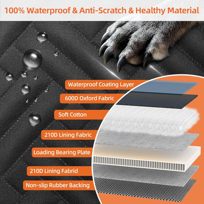 Back Seat Extender for Dogs,Hard Bottom Car Seat Cover for Dogs | with Mesh Window,Waterproof Backseat Pet Cover Hard Bottom-Dog Car Seat Cover for Back Seat Dog Hammock for Car/Suv