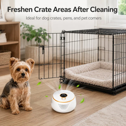 Rechargeable Pet Odor Deodorizer for Dog Crates & Litter Box Areas - USB-C Odor Control Helper for Pet Cages, Bathrooms & Small Spaces