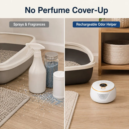 Rechargeable Pet Odor Deodorizer for Dog Crates & Litter Box Areas - USB-C Odor Control Helper for Pet Cages, Bathrooms & Small Spaces