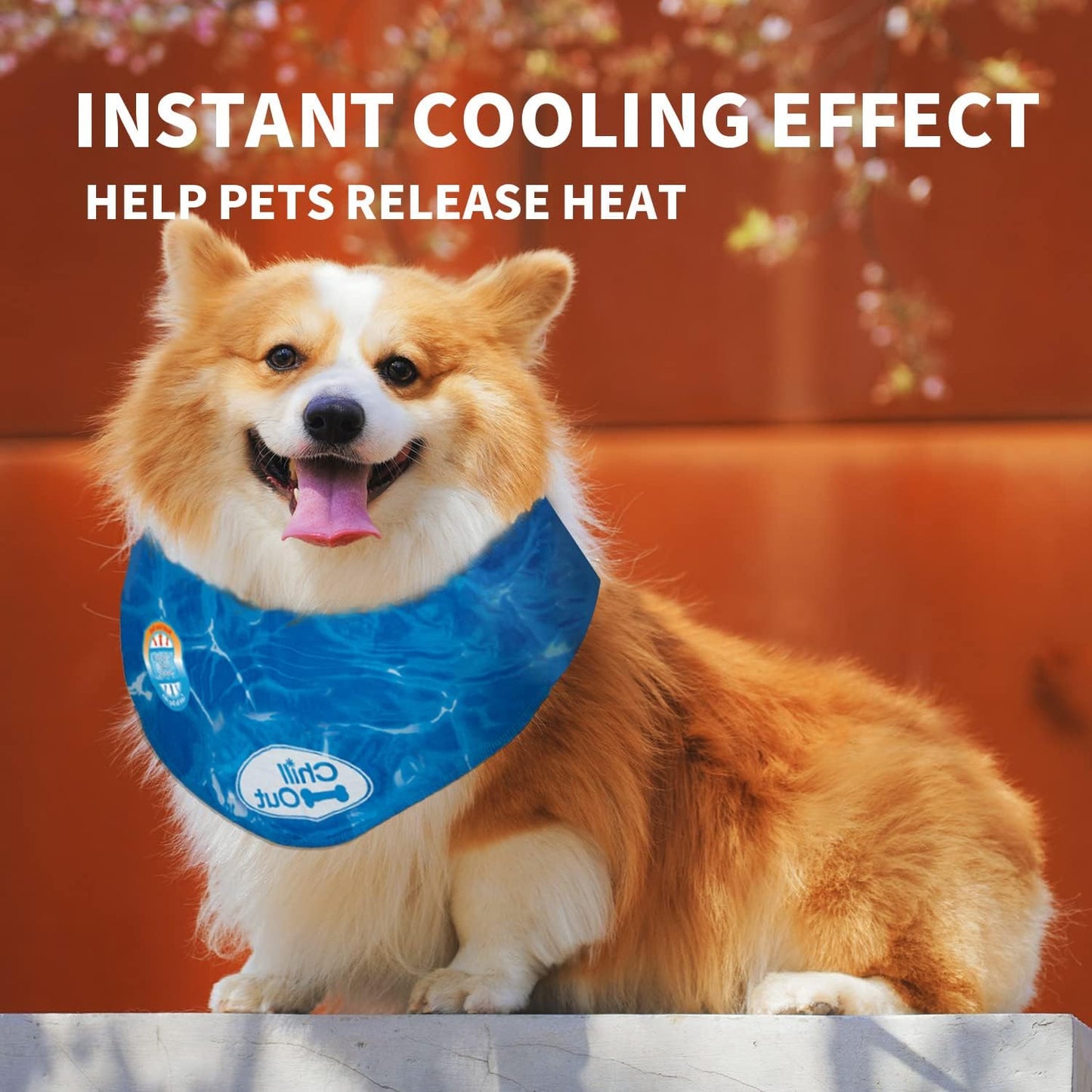 Dog Cooling Bandana, Cooling Bandanas for Small Dogs, Dog Cooling Neck Wrap, Cooling Scarf for Dogs, Blue Ice Dog Neck Cooler for Summer (S) | Cooling Neck Wrap, Cooling Scarf for Dogs, Summer Dog Neck Cooler