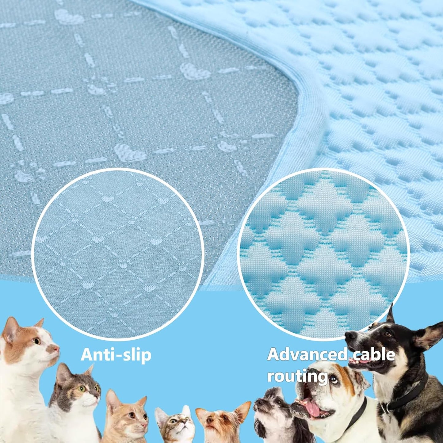 Dog Cooling Mat, Foldable Non-Slip Washable Arc-Chill Pad | Cooling Mat for Dogs Q-Max 0.45 Absorbs Pet Heat Fast,Suit for Indoor Outdoor Summer Use for Cats Dogs ﻿